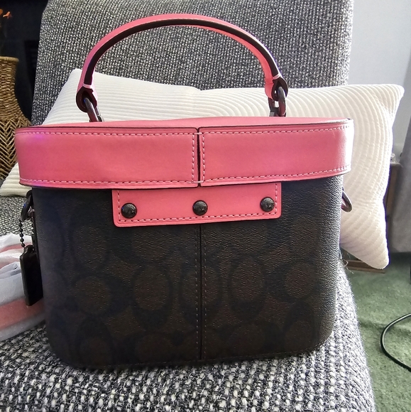 Coach Brown Pink Lemonade Signature Kay Crossbody - Picture 2 of 5